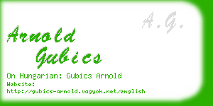 arnold gubics business card